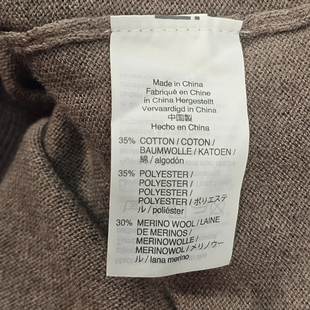J Crew Mercantile Mens Merino Wool Blend Sweater Tan V Neck Pullover XL